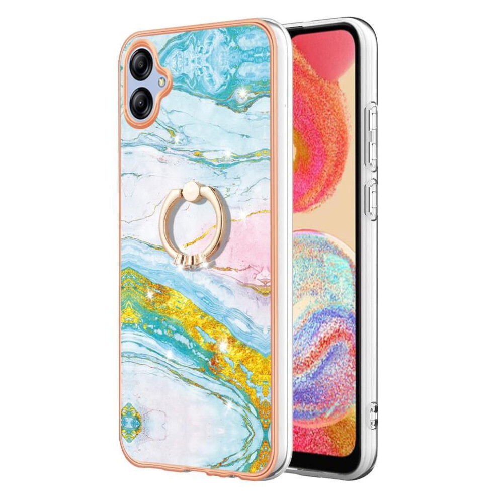 Case For Compatible With Samsung Galaxy A04e 360 Rotatable Ring Marble Protection Bumper Anti-Scratch Soft 9340258920202
