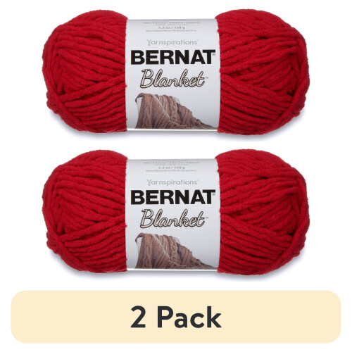 Fire Bernat Blanket (pachet de 2) - Cranberry