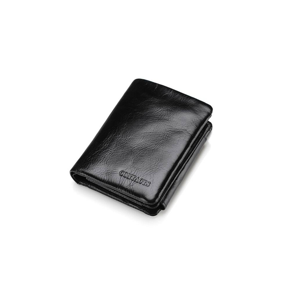 Men's Leather Wallet, Slim Wallet With Coin Pocket & Rfid Protection Black 9423501365026