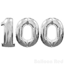 16" 100 sølvfarvede talballoner, 100-års fødselsdagsfest, folieballon