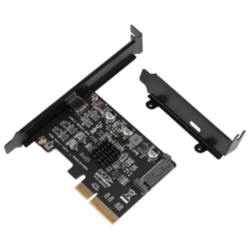 Placa USB PCIE Tipo C PCI-Express4X para 3.2Gen2X2 (20Gbps) Chipset ASM3242 para 8/10/Linux