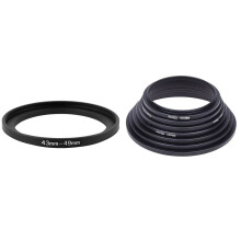 43 mm till 49 mm metalladapter för stegfilter med 49 mm, 52 mm, 55 mm, 58 mm, 62 mm, 67 mm, 72 mm, 77 mm metalladaptermonteringssats