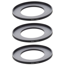 Anel adaptador de filtro de lente de câmera 3X 49mm-77mm preto