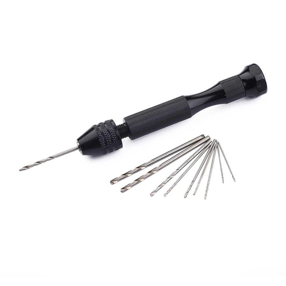 Black Precision Pin Vise Hand Drill With Drill Bits Set Of 11 Pieces Rotary Tools For Models And Hobby 9423501366894