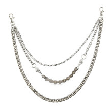 1 stuk hiphop punk broekketting decoratie, veelzijdige disco dans tailleketting (zilver)