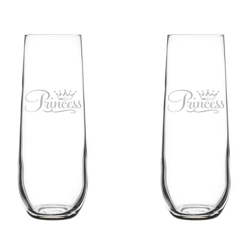 Σετ 2 Ποτήρια Σαμπάνιας για Αφρώδη Οίνο Princess Fancy (8,5oz χωρίς στέλεχος)