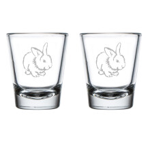 2er-Set Schnapsgläser, 50 ml, niedliches Häschen