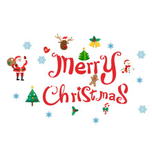 Autocollants de Noël pour garage, compatibles avec réfrigérateur et fenêtre, autocollants en PVC sapin de Noël et flocons de neige, décorations