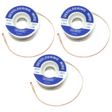 Electronix Express Desoldering Wick, Pure Copper Braid, 2.5mm Width, 5' Length, 3 Pack