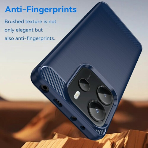 Coque compatible avec Xiaomi Redmi Note14 4G, texture acier brossé, bleu foncé 2