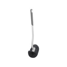 Escova para vaso sanitário com 2 tipos de escova: escova de borracha e escova com fenda. Limpa todos os cantos do vaso sanitário, varrendo com