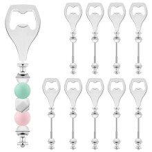 Confezione da 10 apribottiglie per birra con perline, apribottiglie piatto decorativo con perline, apribottiglie fai da te con perline
