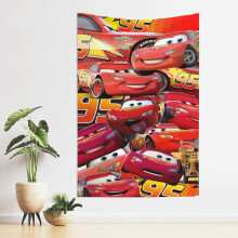 Autot Salama McQueen -seinävaate 60x40 tuumaa - värikäs seinävaate makuuhuoneeseen, asuntolaan tai olohuoneeseen - yhteensopiva Disney-fanien