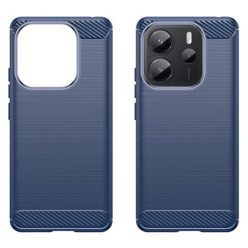 Coque compatible avec Xiaomi Redmi Note14 4G, texture acier brossé, bleu foncé 1