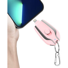 Mini Power Bank de 1500 mAh, cargador portátil con llavero, batería externa de carga rápida, compatible con iPhone 14, 13 y 12.