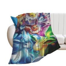 Couverture anime mignonne Eevee, cadeau d'Halloween, dessin animé Gengar, douce et confortable, décoration de chambre, couverture Pokémon pour lit