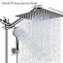 12" High Pressure Rainfall Shower Head - 9 Settings, Adjustable Height/Angle, Anti-Leak, with Handheld & Extension Arm