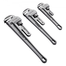 3-delt rørtangsæt 10" 14" 18" justerbar VVS-nøgle i aluminium med højstyrkekæbe, ergonomisk håndtag, ophængbart design