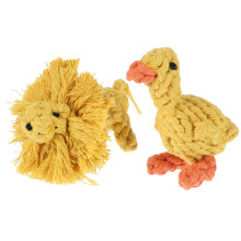 2Cat tuggleksaker plysch och rep för kattungar/valpar som får tänder