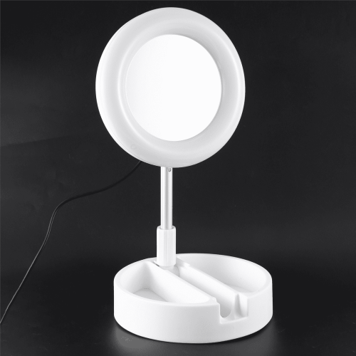 Fill Light for Mobile Professional Ring Lamp Ring for Phone Webcast Bracket with Vanity Mirror Phone Holder,White 2