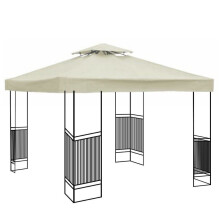 Toit de rechange souple en polyester 300D pour tonnelle de jardin/terrasse extérieure à 1/2 niveau (10 pi x 10 pi)
