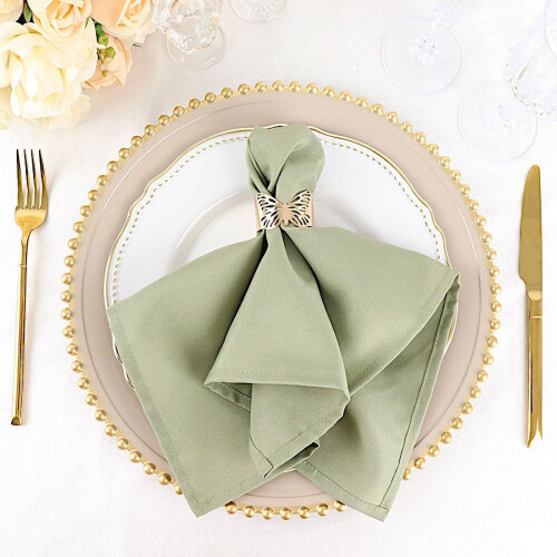BalsaCircle50Pieces17" Eucalyptusgroene Polyester Lunchservetten Feest Bruiloft 1