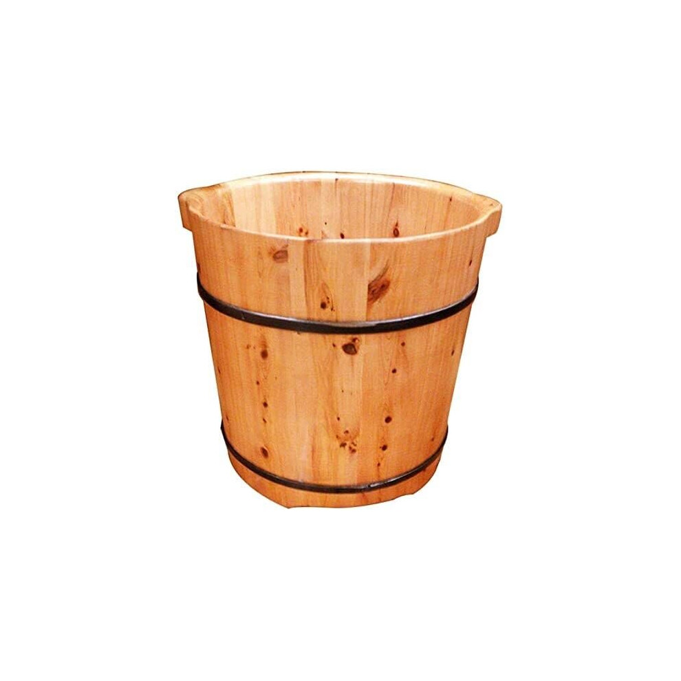 Wooden Foot Bath Cedar Spa Tub with Heat Retention and Ergonomic Barrel for Home Pedicure Care