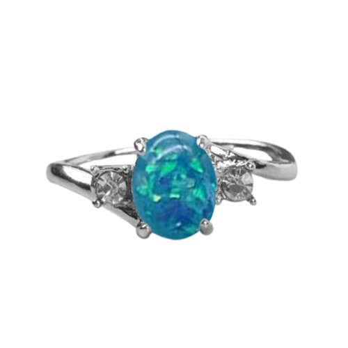 Xinyolin Oval Opal Rhinestone Knuckle Ring - Exquisite Women's Finger Ring 1