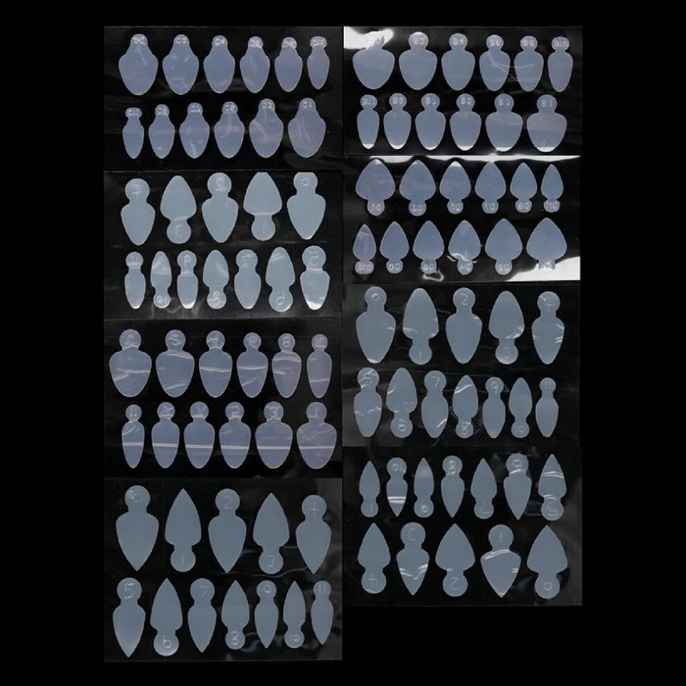 96pcs French Manicure Stickers Reusable Silicone Nail Extension Forms with Multiple Sizes