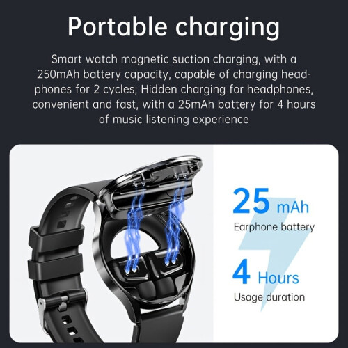 Montre connectée avec écouteurs 2 en 1 pour iOS et Android 1