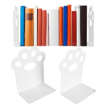 Ferma libri a forma di artiglio di gatto in acciaio bianco per scrivania