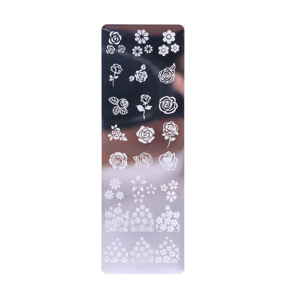 Nail Stamping Plate Stainless Steel Leaf Flower Design DIY Nail Art Printing Template 12x4cm