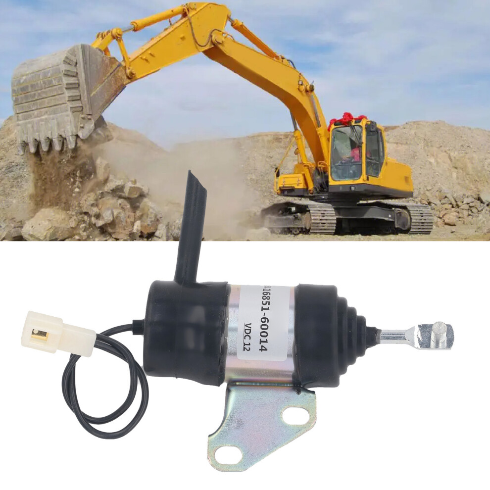 12V Fuel Stop Solenoid Valve 16851-60014 For Kubota Excavators 4621381200795