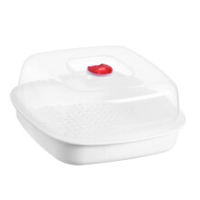 Microwave Food Steamer with MoistureLocking Lid for Healthy Rice Fish and Vegetables Cooking