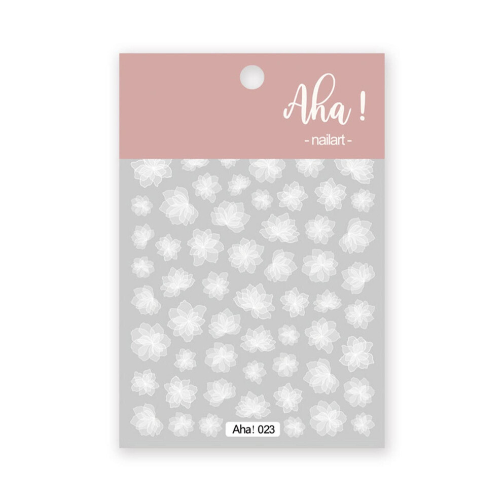 White Nail Art Stickers Selfadhesive Floral Nail Decals Flower Ultrathin Design For Manicure