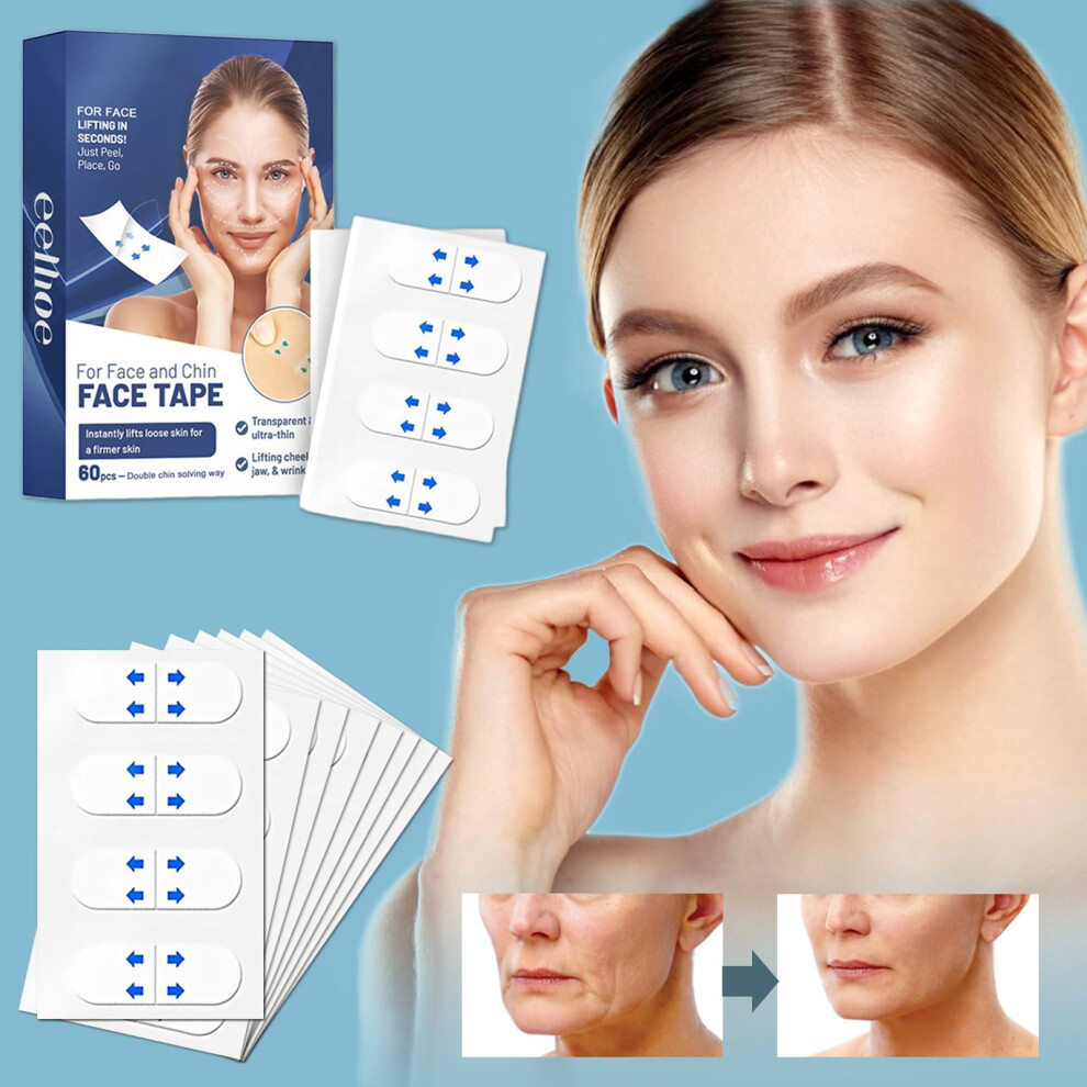 Face Lift Tape 120PCS Invisible Facial Lifting for Instant Neck and Jawline Lift Under Makeup