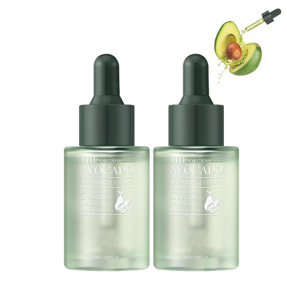 Organic Avocado AntiWrinkle Serum 2PCS with Deep Hydration and Collagen Boost for Face
