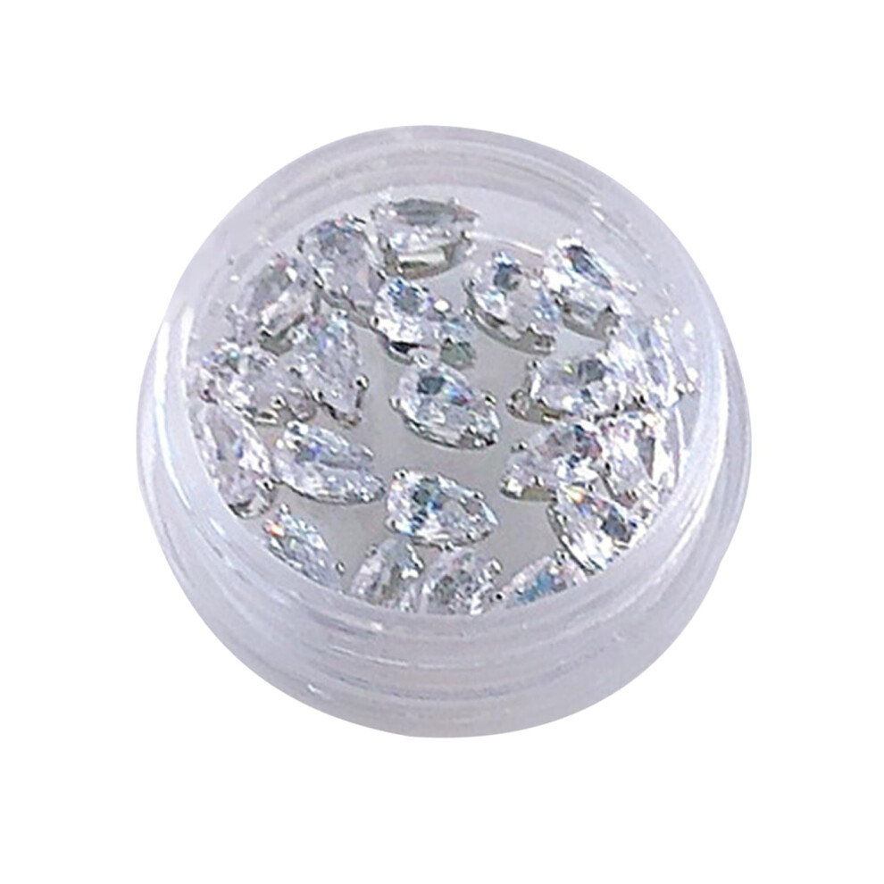 20pcs Shiny Cubic Zirconia Nail Rhinestones Glitter Nail Art Decorations for Women