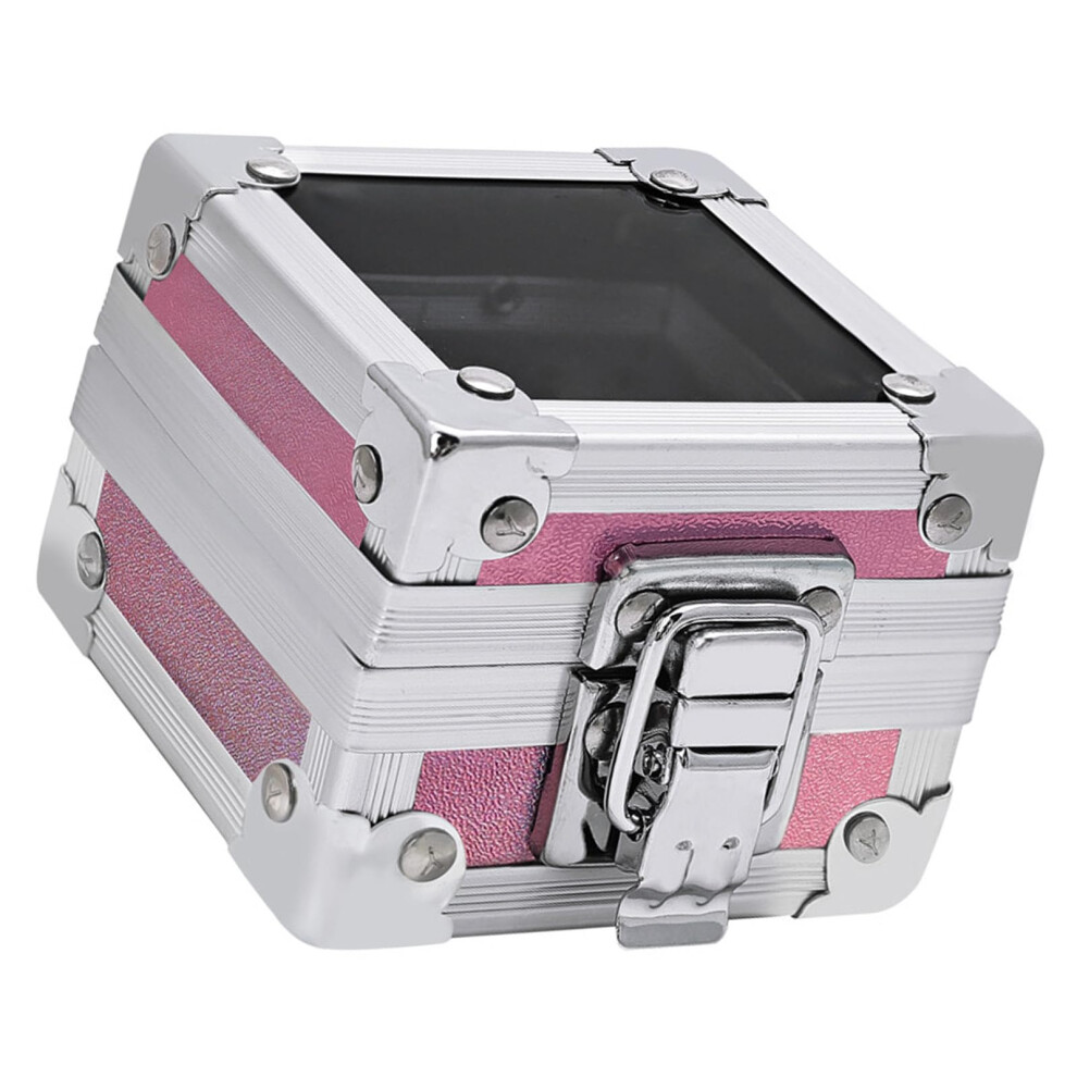 Nail Drill Bits Holder with Transparent Lid, Durable Metal Case, 25 Hole Storage Organizer