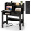 Desk with sockets Small computer desk with attachment 95 x 56 x 109.5 cm Black 2