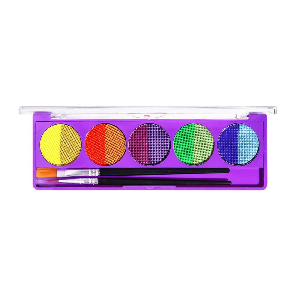 Fluorescent Body Paint Tray with Bright Pigments, Water Soluble for Festivals and Stage Makeup