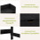 Desk with sockets Small computer desk with attachment 95 x 56 x 109.5 cm Black 4