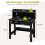 Desk with sockets Small computer desk with attachment 95 x 56 x 109.5 cm Black 3