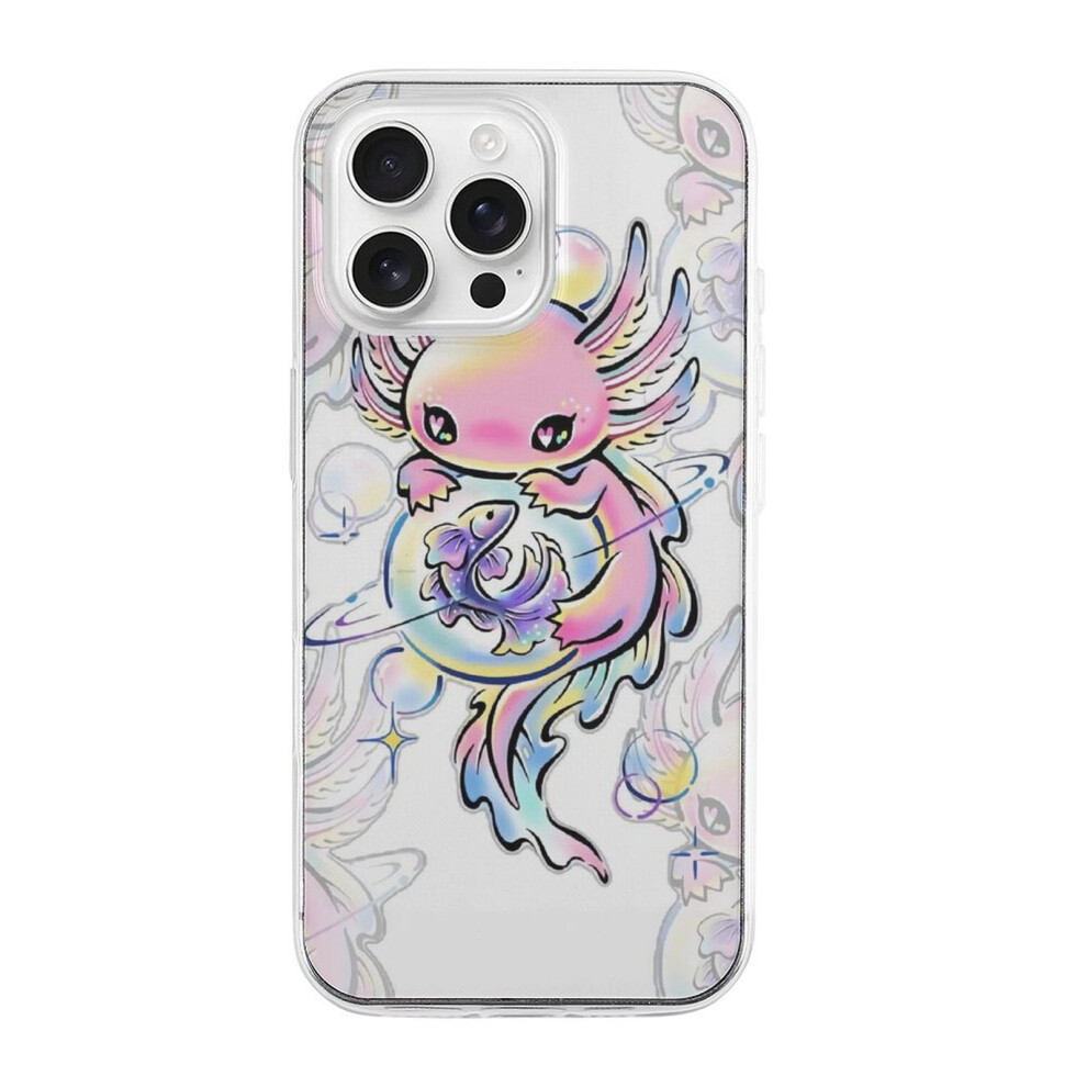 Kawaii Axolotl Tpu Case For Iphone 16 Pro Max Â Ultra Slim Shockproof Anti-Yellowing Wireless Charging Compatible Transparent-Style 9191629161843