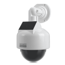 Simuleringssikkerhetskamera med blinkende LED-lys, 360 roterende dummy CCTV-kuppel, drevet av innendørs/utendørs skjerm