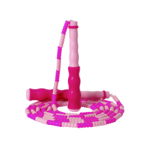 BESTSKY 9Ft Springseil, verstellbare Größe, farbenfrohes Springseil für Kinder und Jugendliche, mit weichen Perlen und Bambusgelenk, Rot