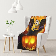 Flísová deka s motivem Mimoňů, měkký útulný přehoz vhodný do obývacího pokoje, na pohovku, do postele – 76x102 cm