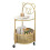 Side table glass with wheels 2-tier glass table round with bear pattern gold 2