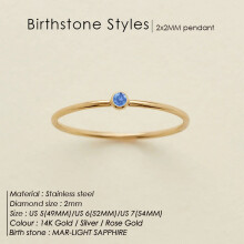 Anelli per unghie con pietra portafortuna per donna, anello impilabile in oro inossidabile, gioielli di tendenza, regalo per mamma, figlia,