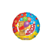 Balon foliowy „Wszystkiego najlepszego z okazji urodzin” z misiem